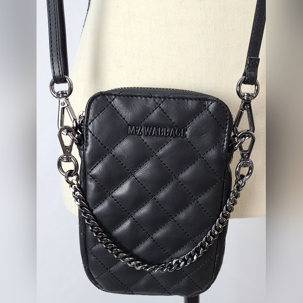 NEW-MZ Wallace LIMITED EDITION Black LEATHER Micro Crosby